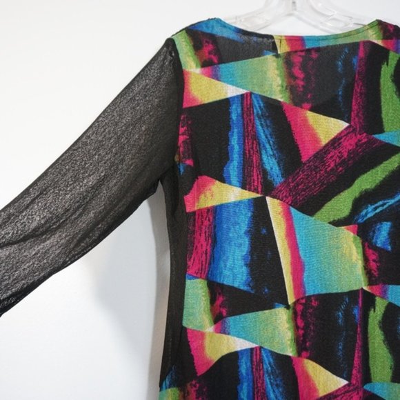 Creation Black and Multi-colored Tunic Medium - Picture 6 of 8
